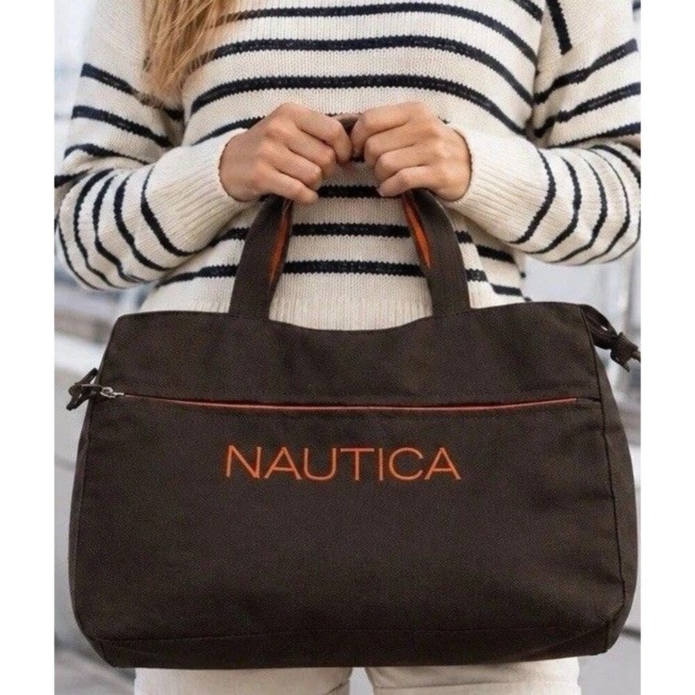 Nautica Catamaran ll Carry On/Travel Tote Boat Bag - Brown/Orange Trim Used Once
